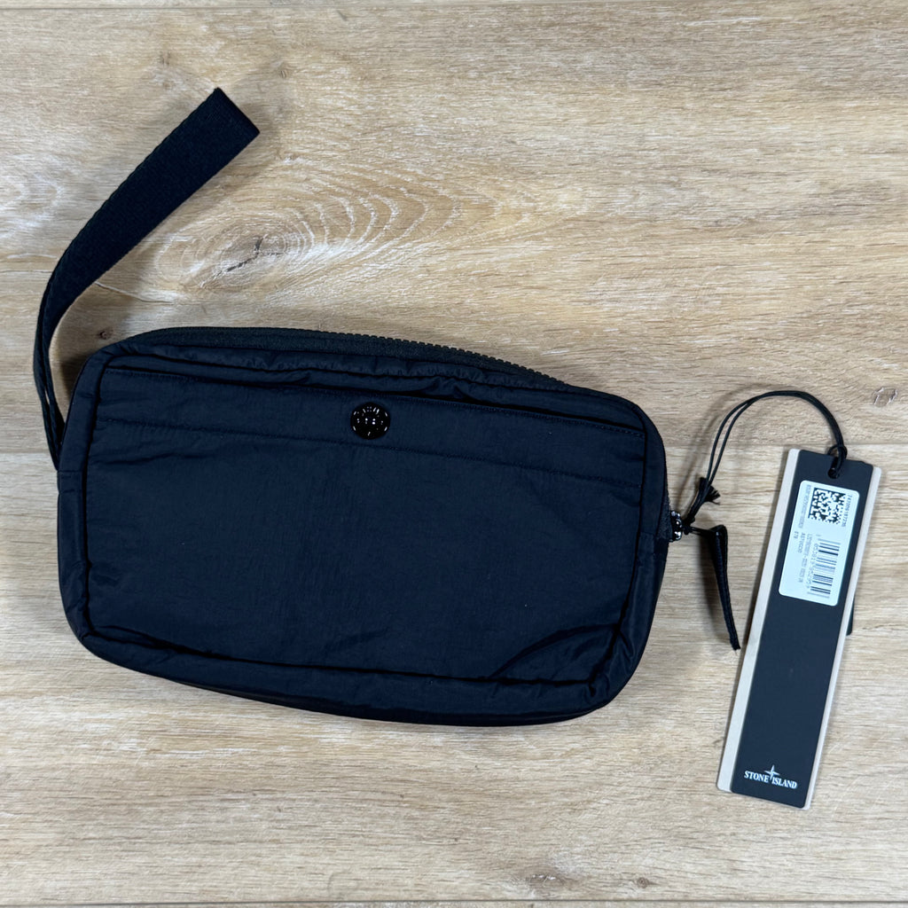 Stone Island Coated Nylon Metal Wrist Pouch in Black