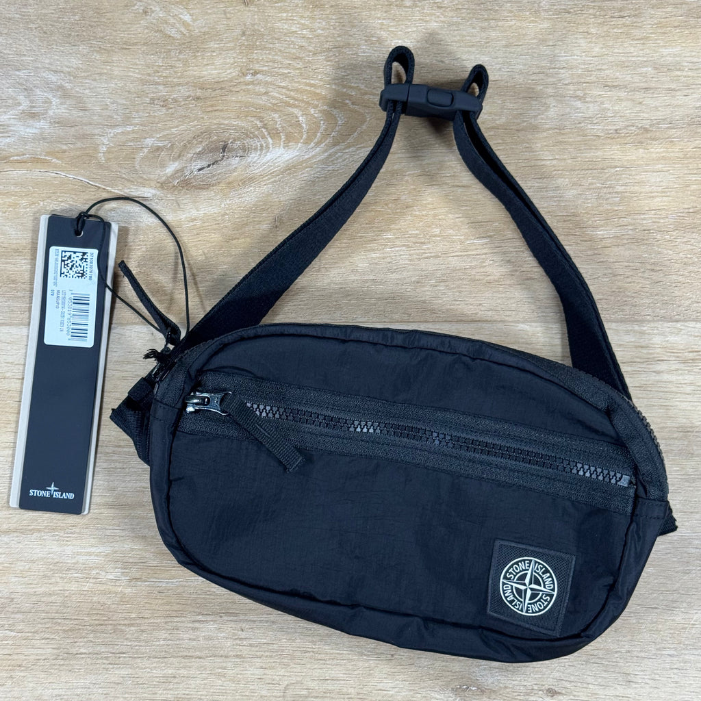 Stone Island Coated Nylon Metal Belt Bag in Black