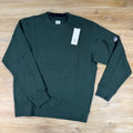 C.P. Company Diagonal Raised Fleece Crewneck Lens Sweatshirt in Ponderosa Pine - Green