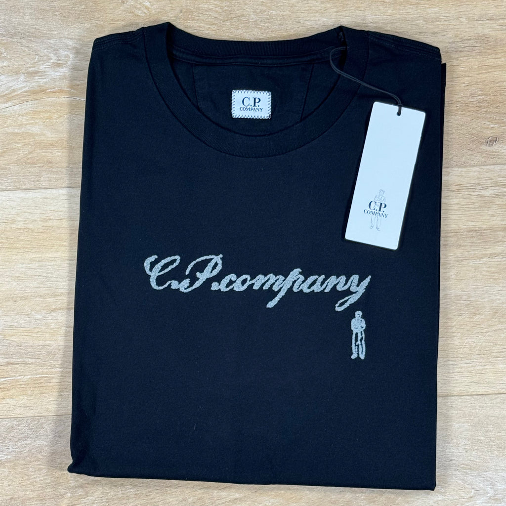 C.P. Company 30/1 Jersey Logo T-Shirt in Black
