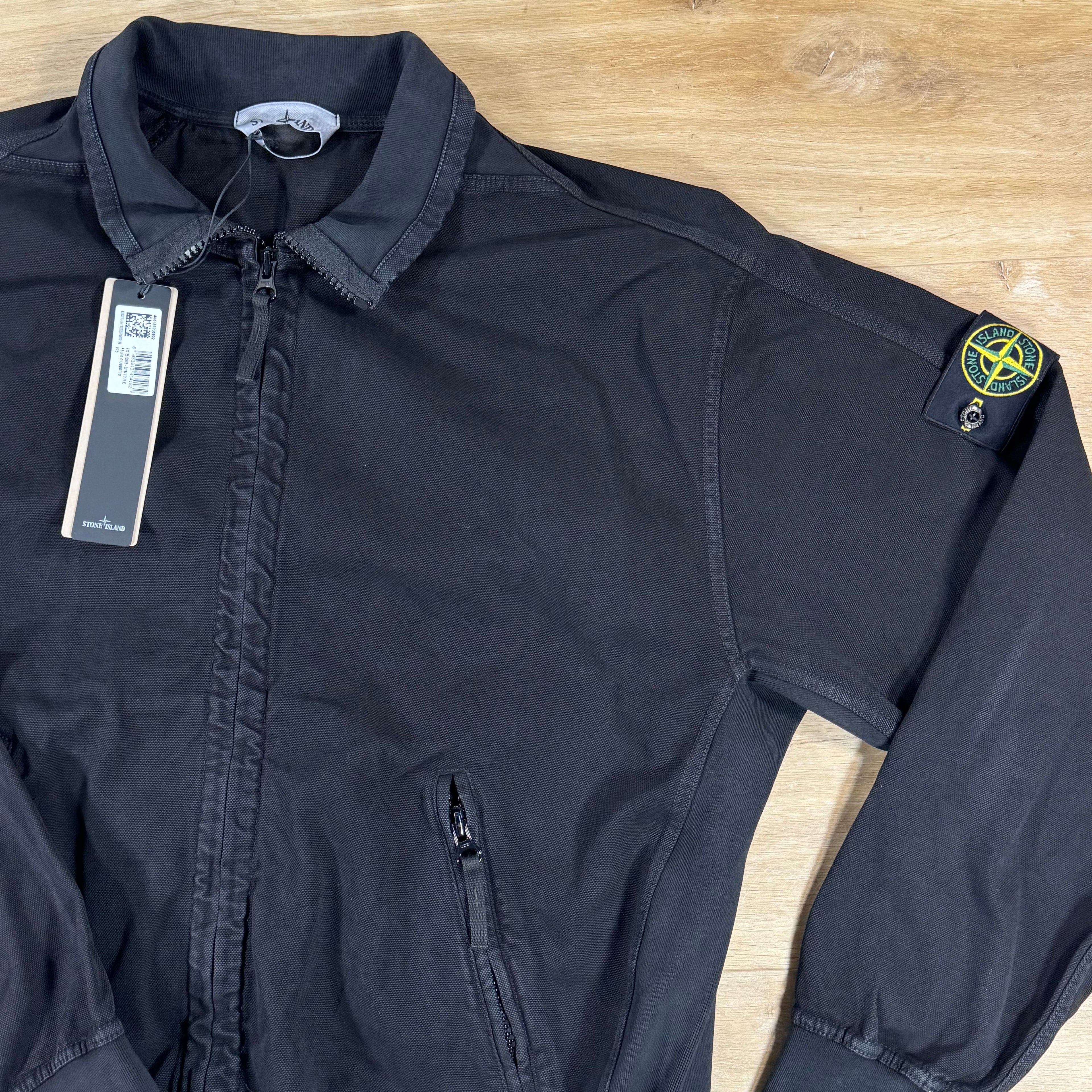 Stone Island Old Effect Harrington Jacket in Black