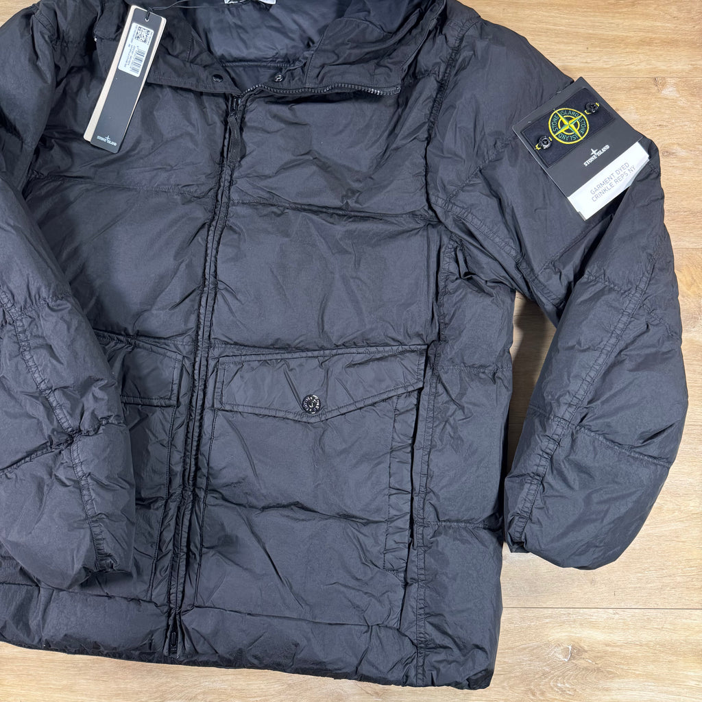 Stone Island Crinkle Reps NY Nylon Down Jacket in Black