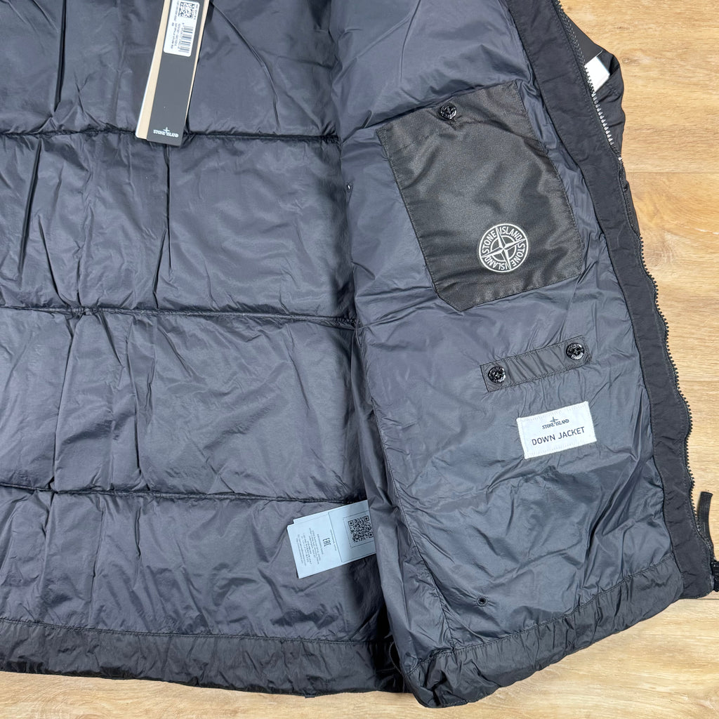 Stone Island Crinkle Reps NY Nylon Down Jacket in Black