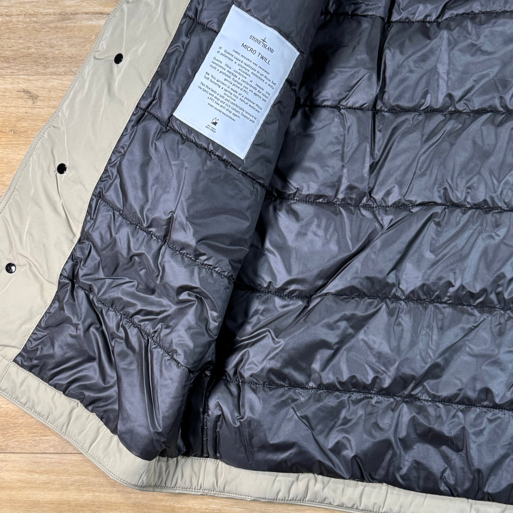 Stone Island Micro Twill Padded Car Coat in Desert