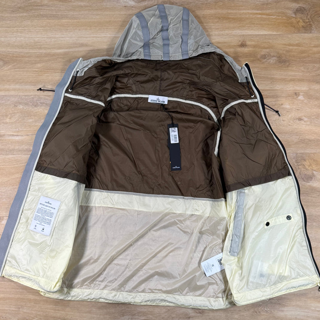 Stone Island Ripstop Light HT Nylon Jacket in Ivory