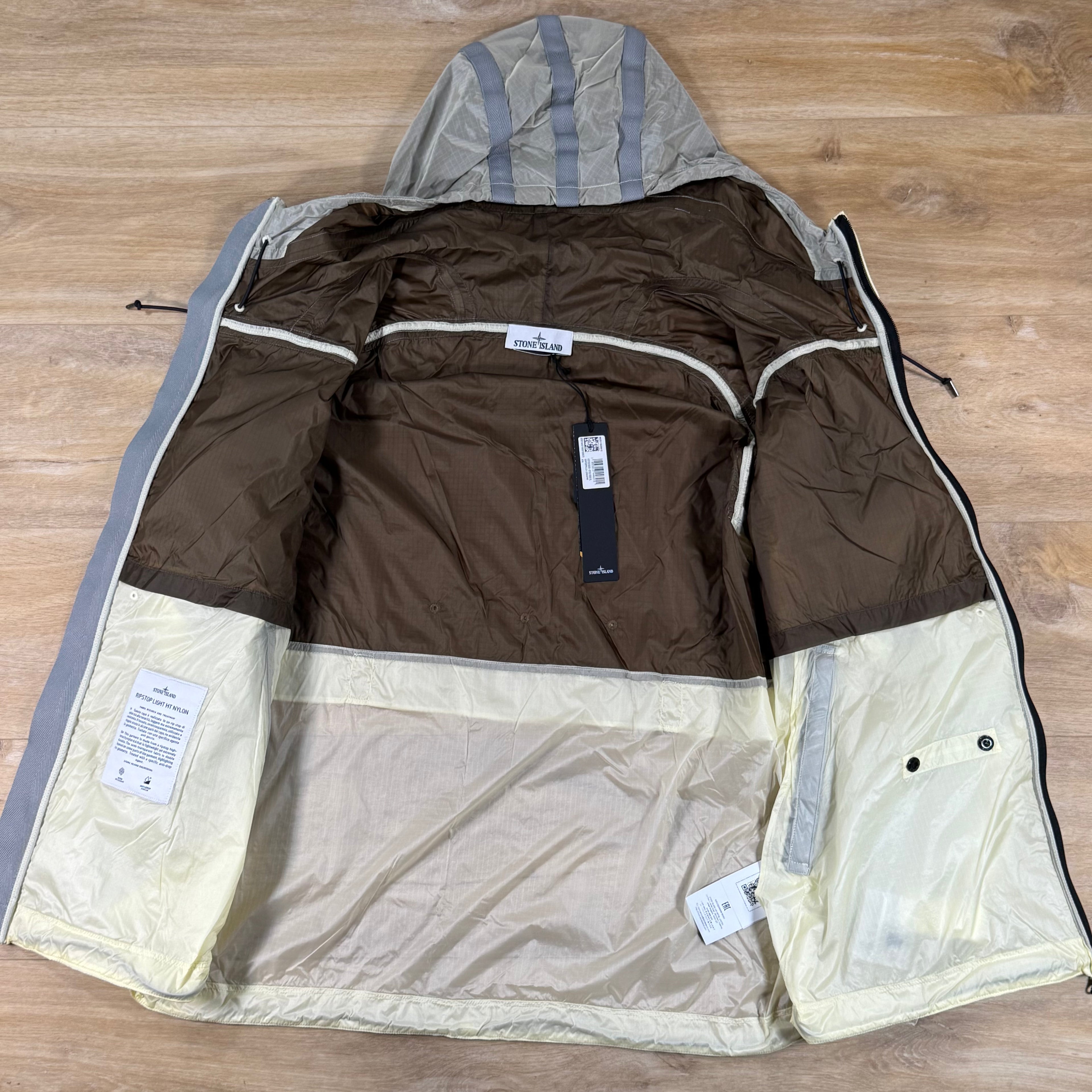 Stone Island Ripstop Light HT Nylon Jacket in Ivory