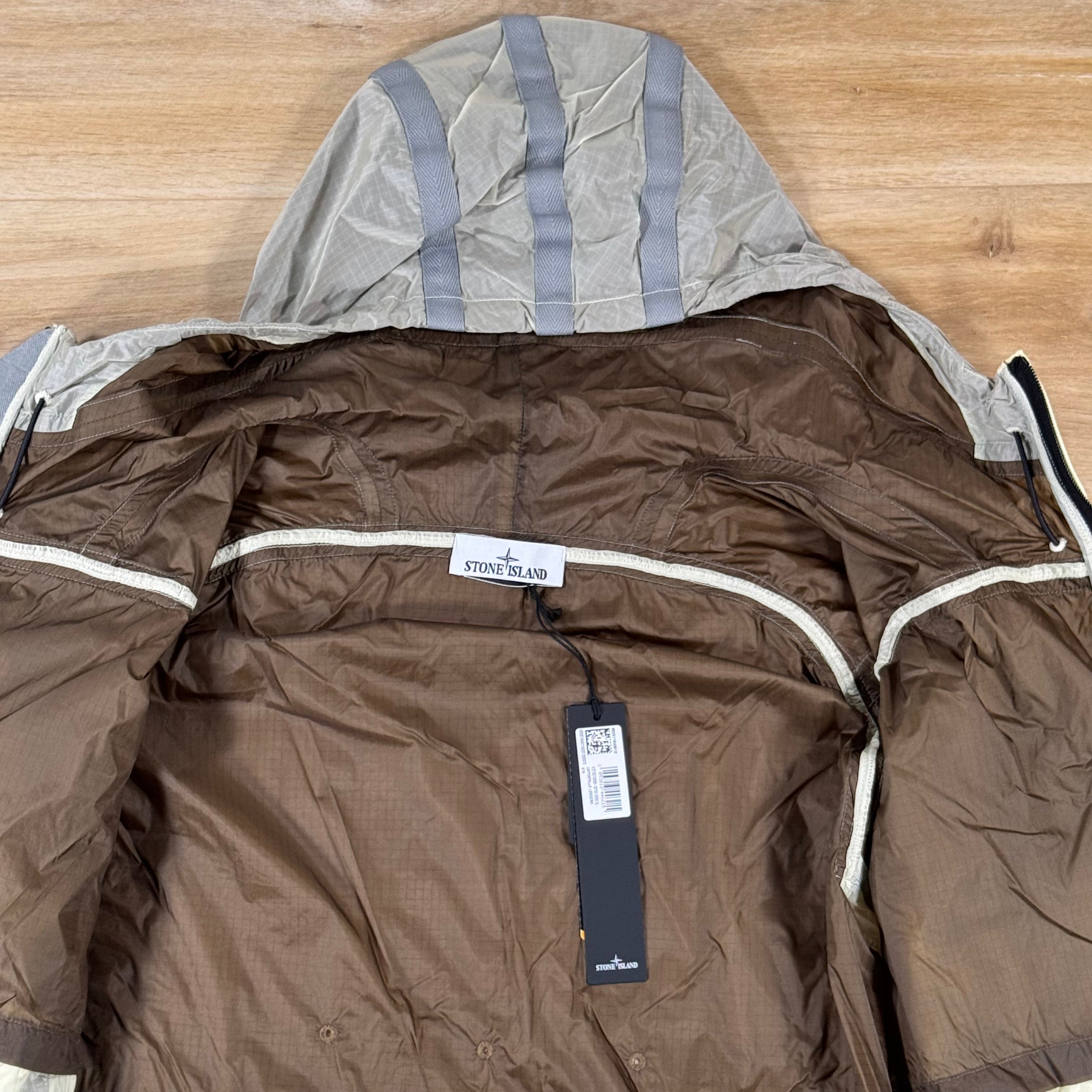 Stone Island Ripstop Light HT Nylon Jacket in Ivory