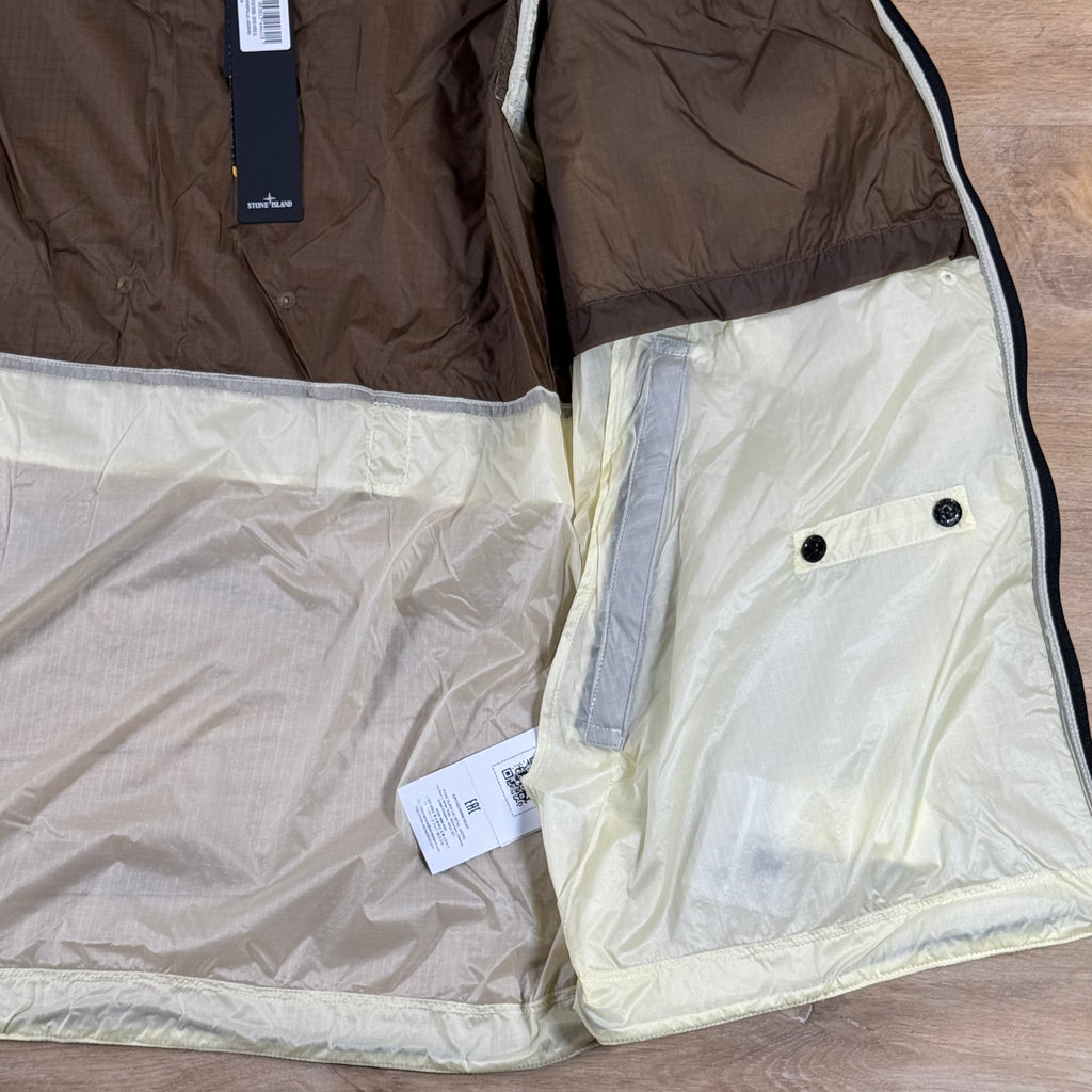 Stone Island Ripstop Light HT Nylon Jacket in Ivory