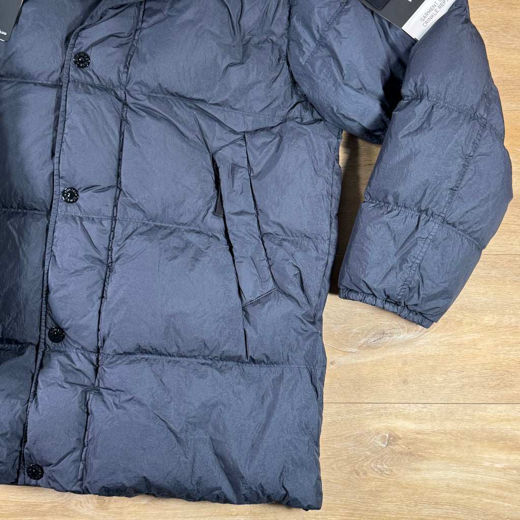 Stone Island Crinkle Reps NY Nylon Down Parka in Navy