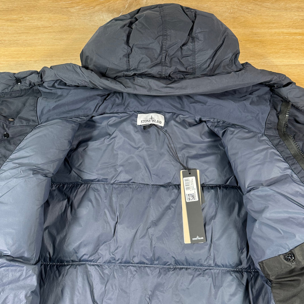 Stone Island Crinkle Reps NY Nylon Down Parka in Navy
