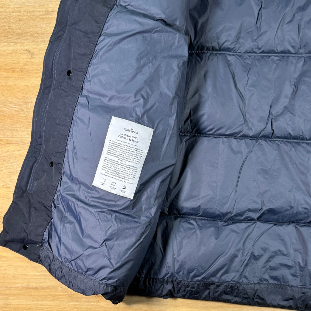 Stone Island Crinkle Reps NY Nylon Down Parka in Navy