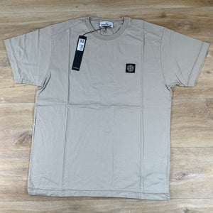 Stone Island Compass Patch Logo T-Shirt in Desert