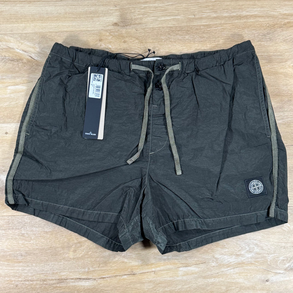 Stone Island Nylon Metal Slim-Fit Swim Shorts in Juniper Green