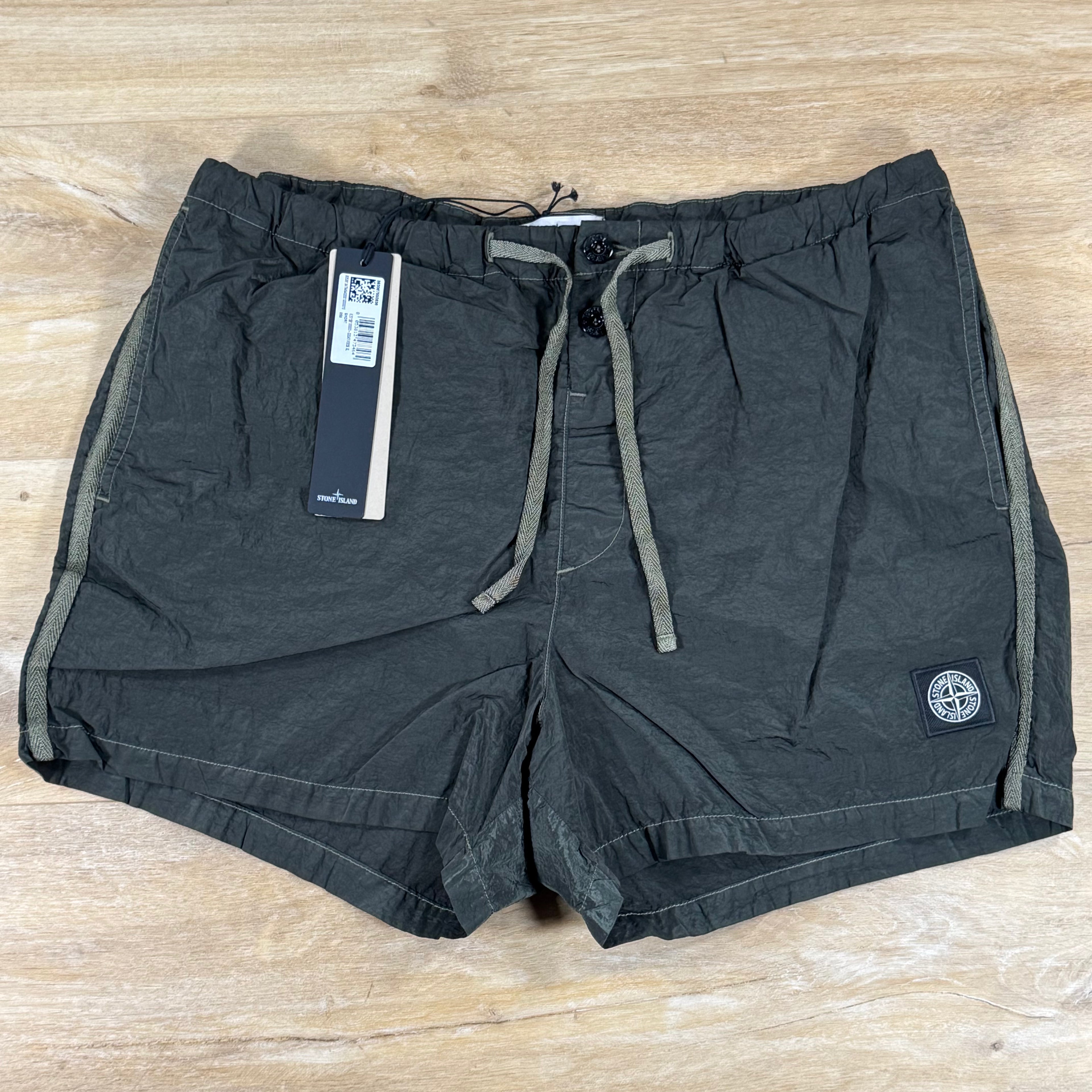 Stone Island Nylon Metal Slim-Fit Swim Shorts in Juniper Green