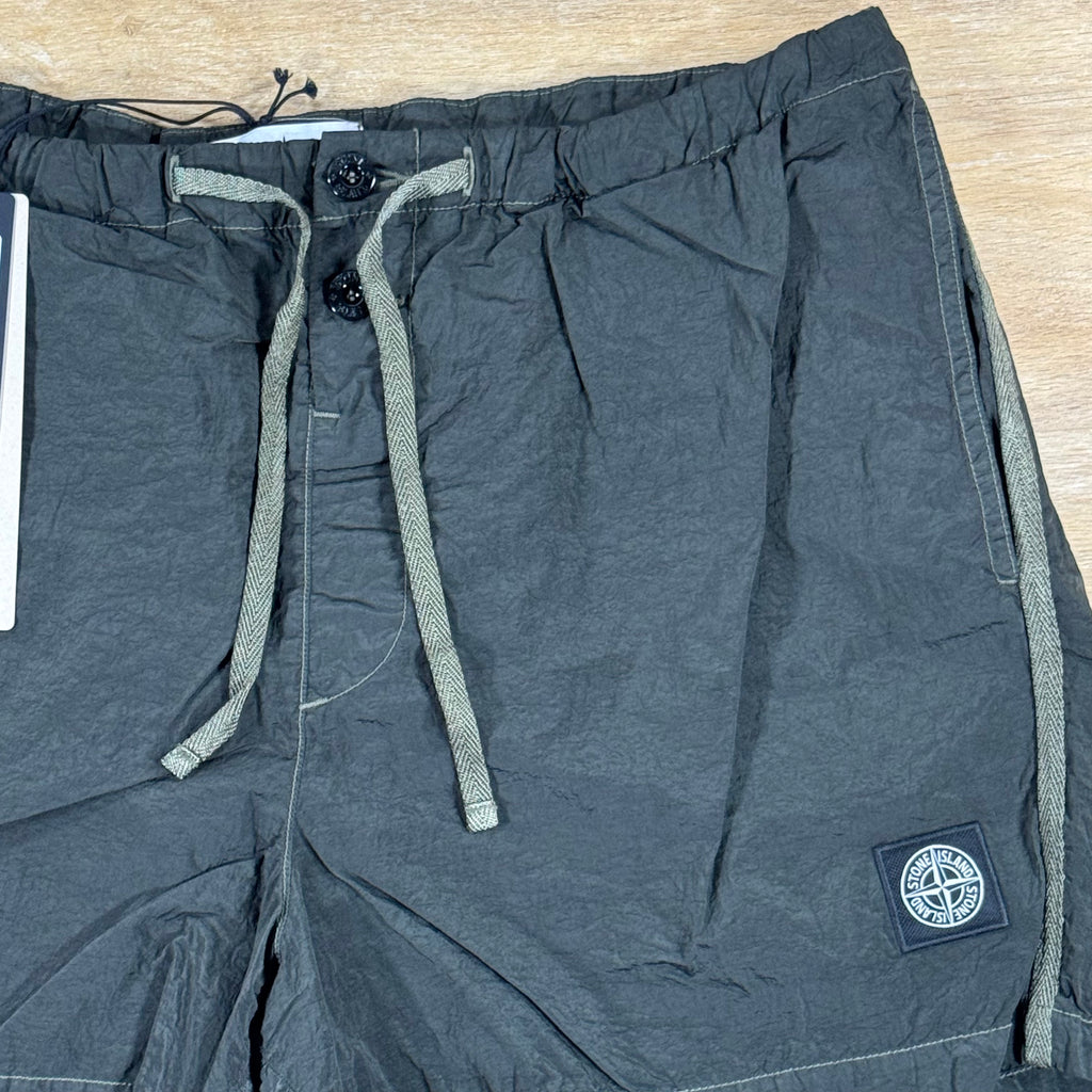 Stone Island Nylon Metal Slim-Fit Swim Shorts in Juniper Green
