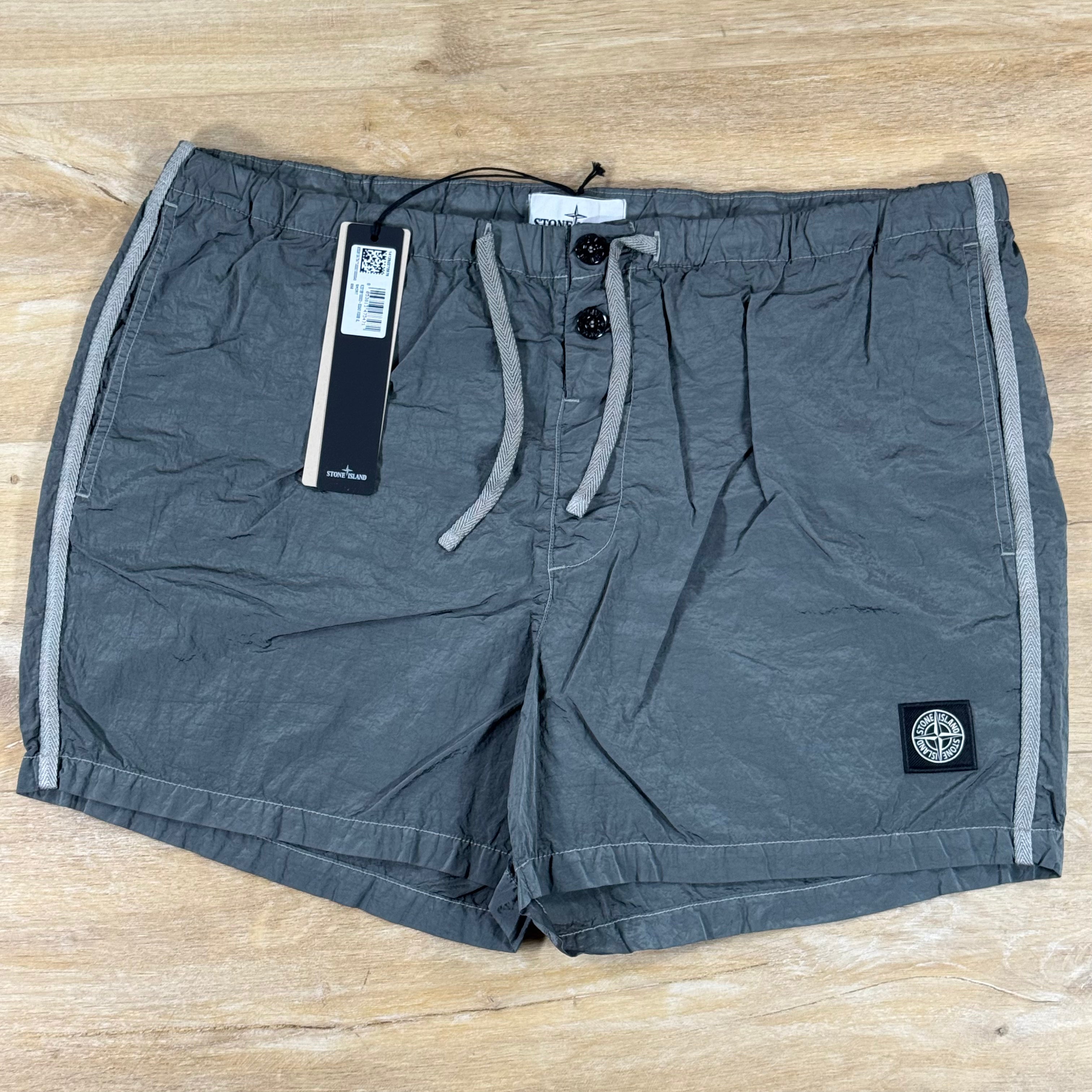 Stone Island Nylon Metal Slim-Fit Swim Shorts in Cement