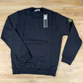 Stone Island Organic Cotton Fleece Crewneck Sweatshirt in Black