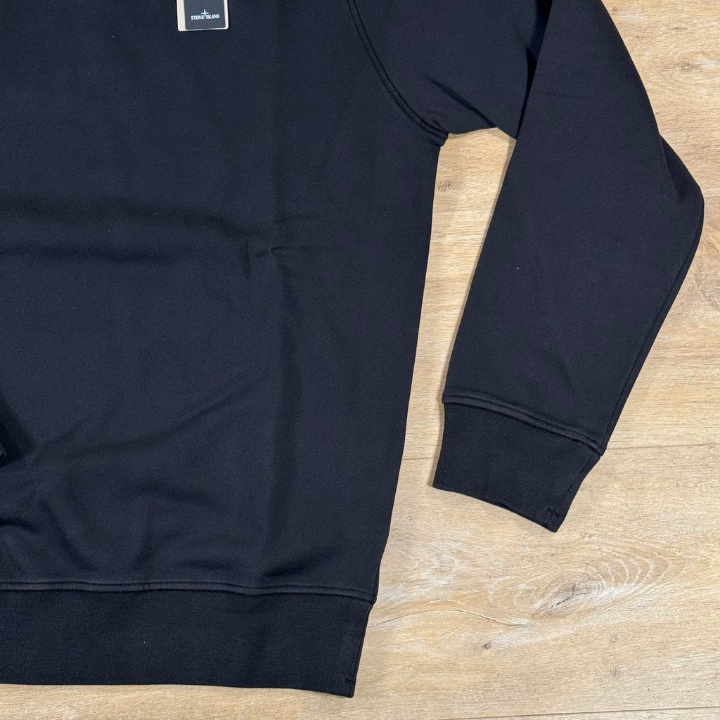 Stone Island Organic Cotton Fleece Crewneck Sweatshirt in Black