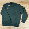 Stone Island Organic Cotton Fleece Crewneck Sweatshirt in Juniper Green