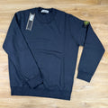 Stone Island Organic Cotton Fleece Crewneck Sweatshirt in Navy