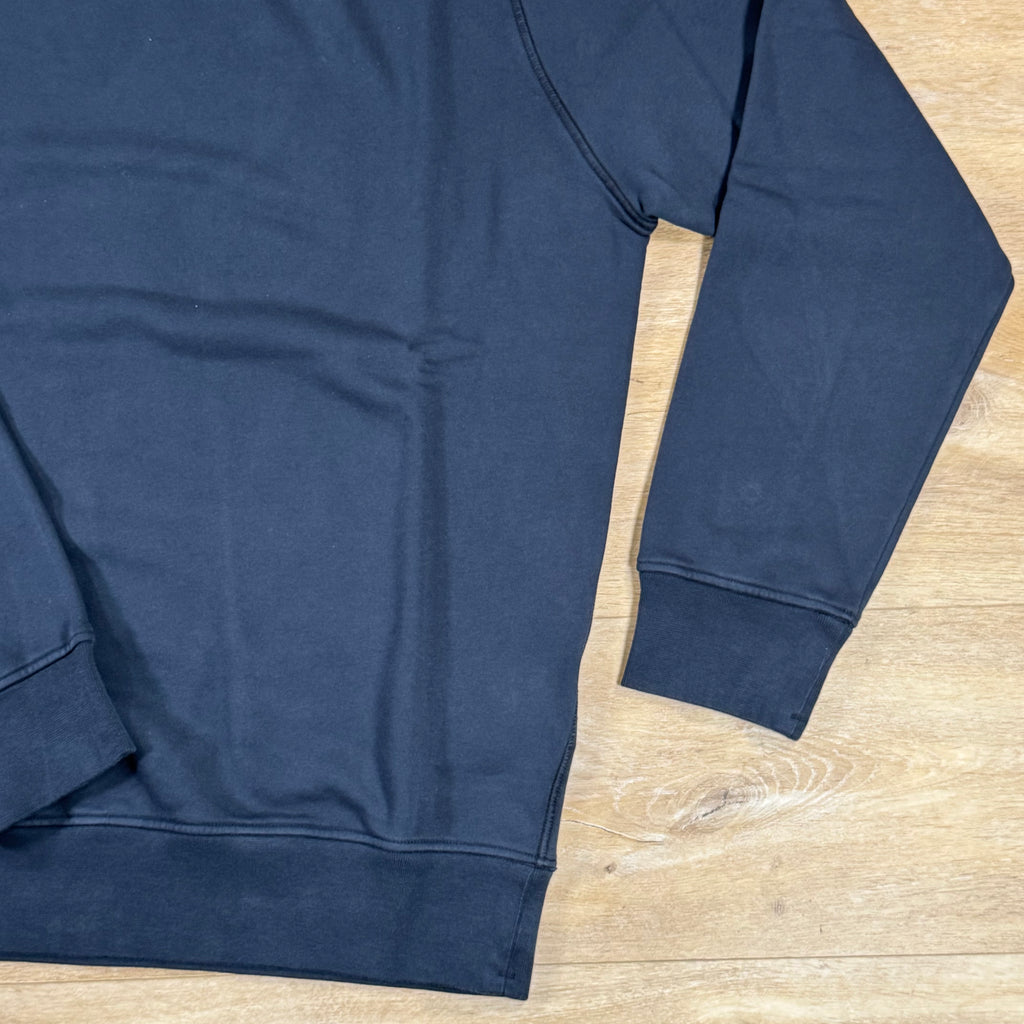 Stone Island Organic Cotton Fleece Crewneck Sweatshirt in Navy