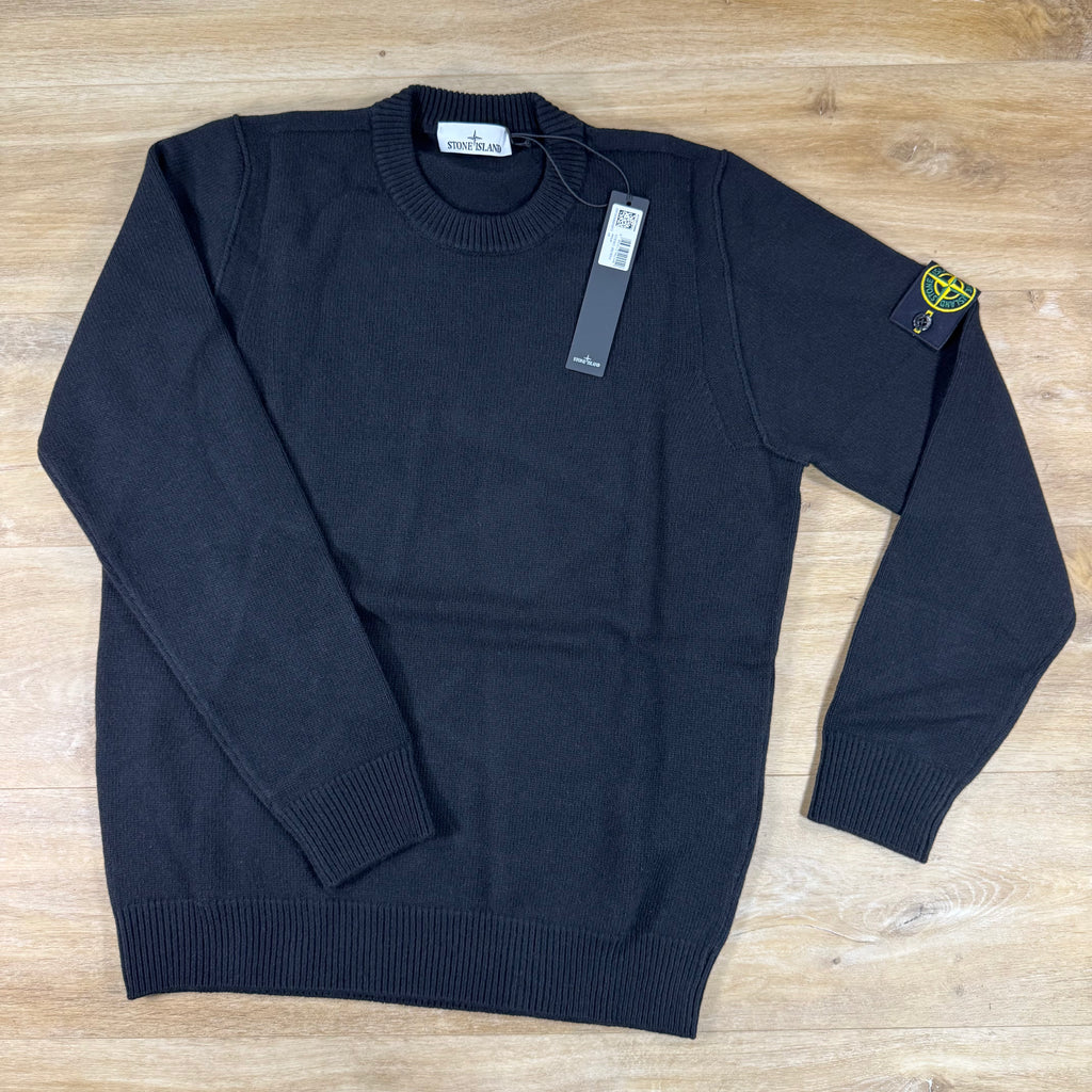 Stone Island Lambswool Crewneck Jumper in Navy