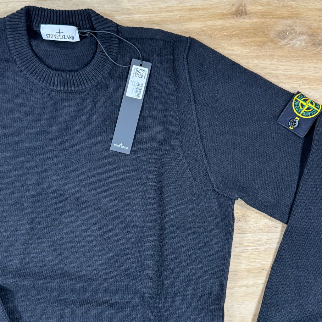 Stone Island Lambswool Crewneck Jumper in Navy