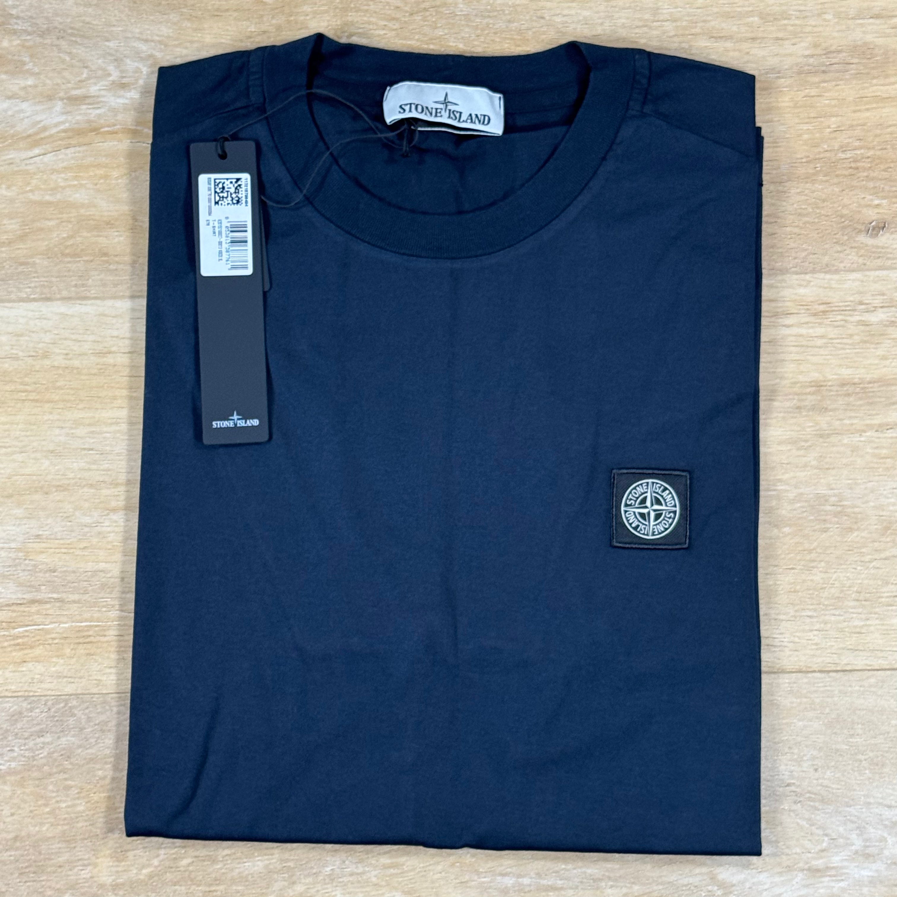Stone Island Compass Patch Logo T-Shirt in Navy