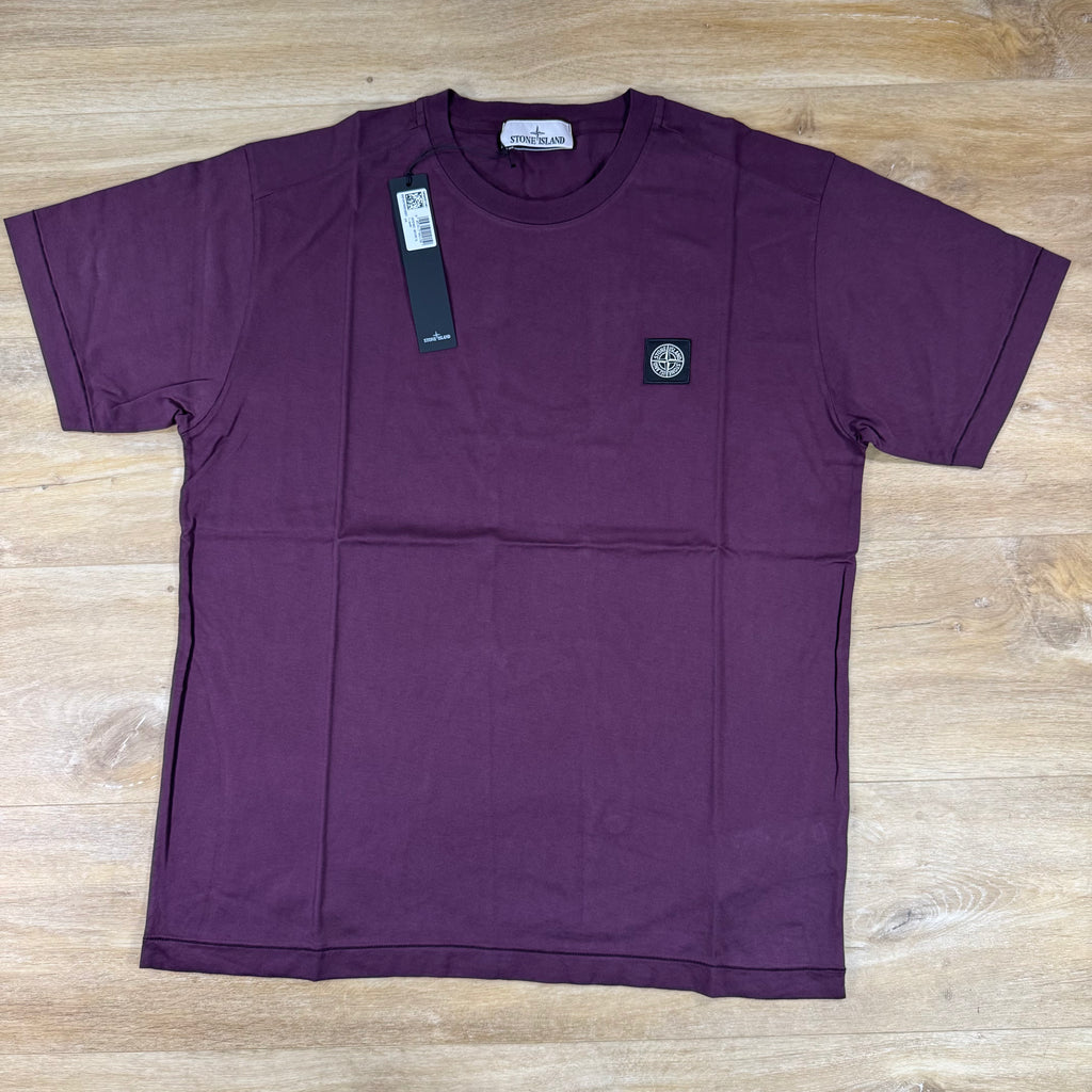 Stone Island Compass Patch Logo T-Shirt in Amaranth