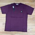 Stone Island Compass Patch Logo T-Shirt in Amaranth
