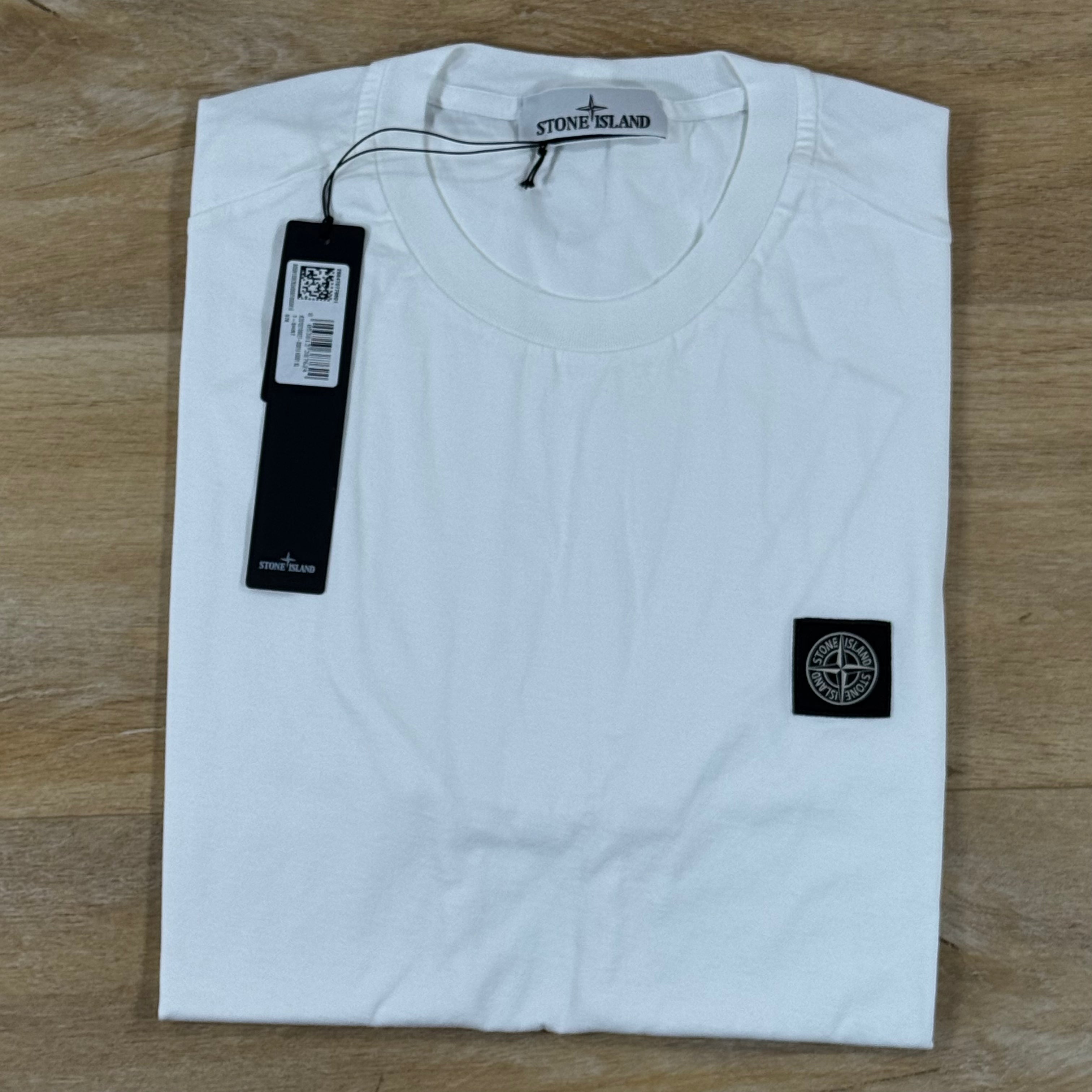 Stone Island Compass Patch Logo T-Shirt in White