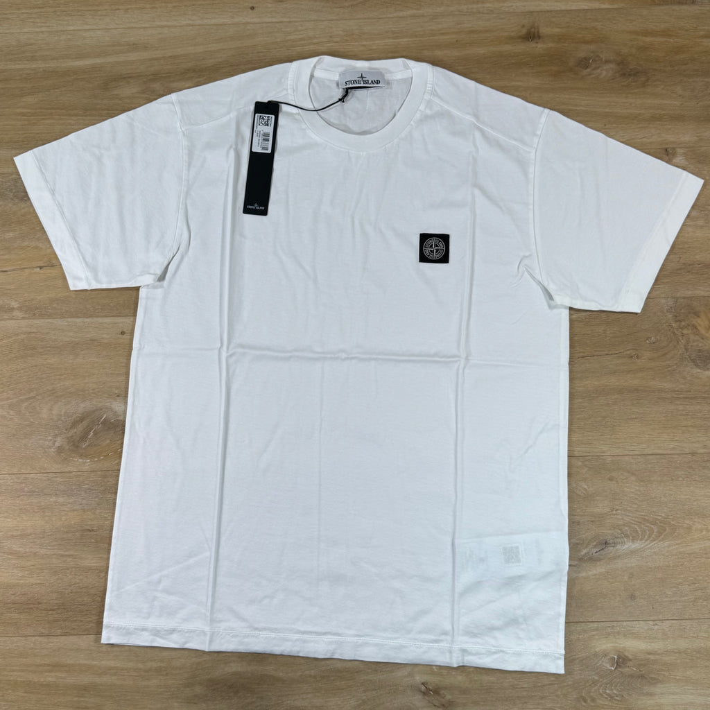 Stone Island Compass Patch Logo T-Shirt in White