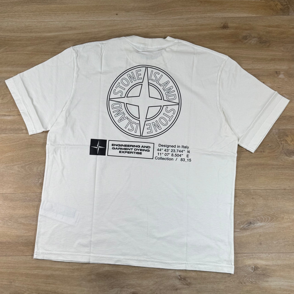 Stone Island 'Industrial' Print T-Shirt in Ivory