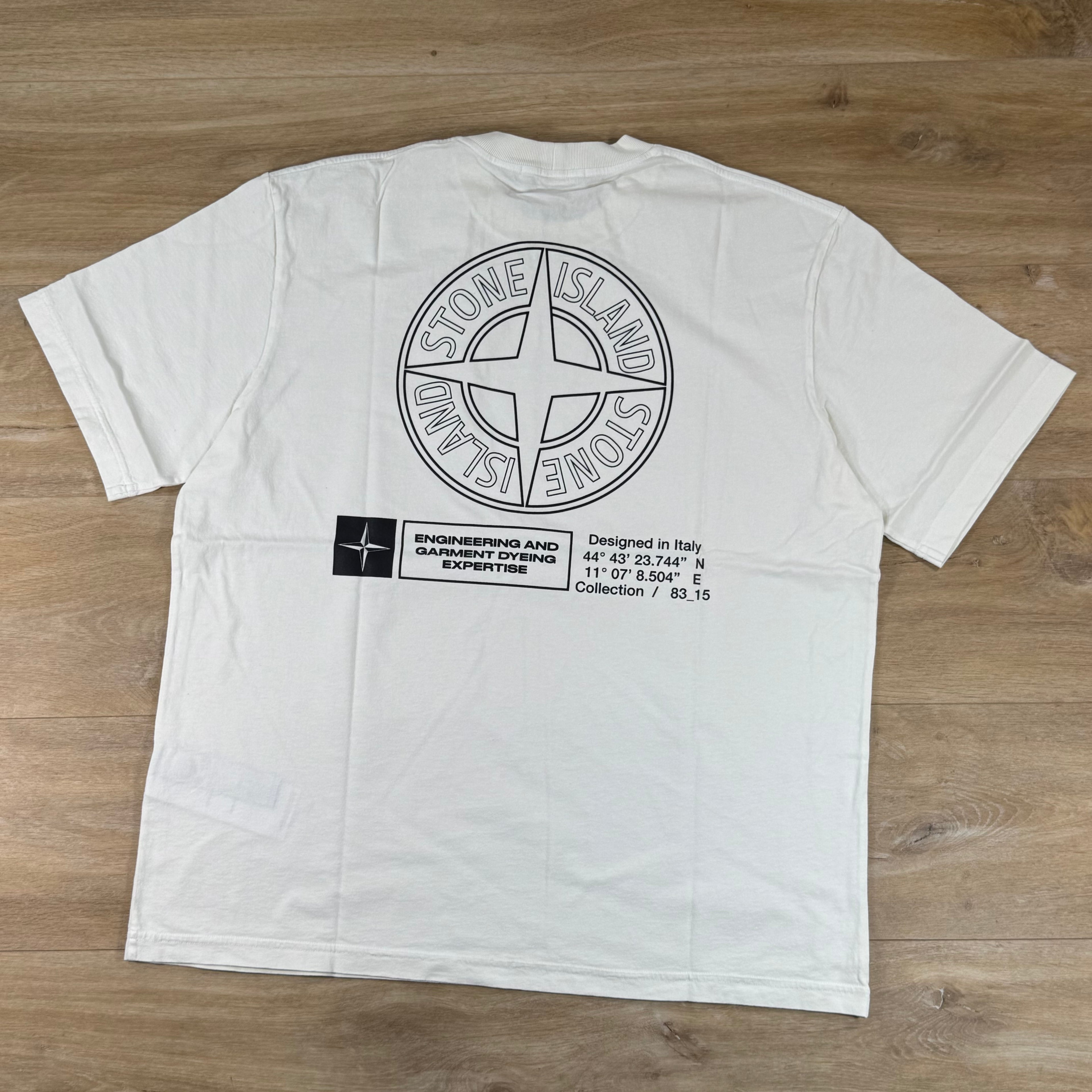 Stone Island 'Industrial' Print T-Shirt in Ivory