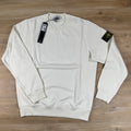 Stone Island Organic Cotton Fleece Crewneck Sweatshirt in Ivory