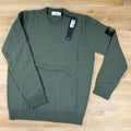Stone Island Lambswool Crewneck Jumper in Military Green
