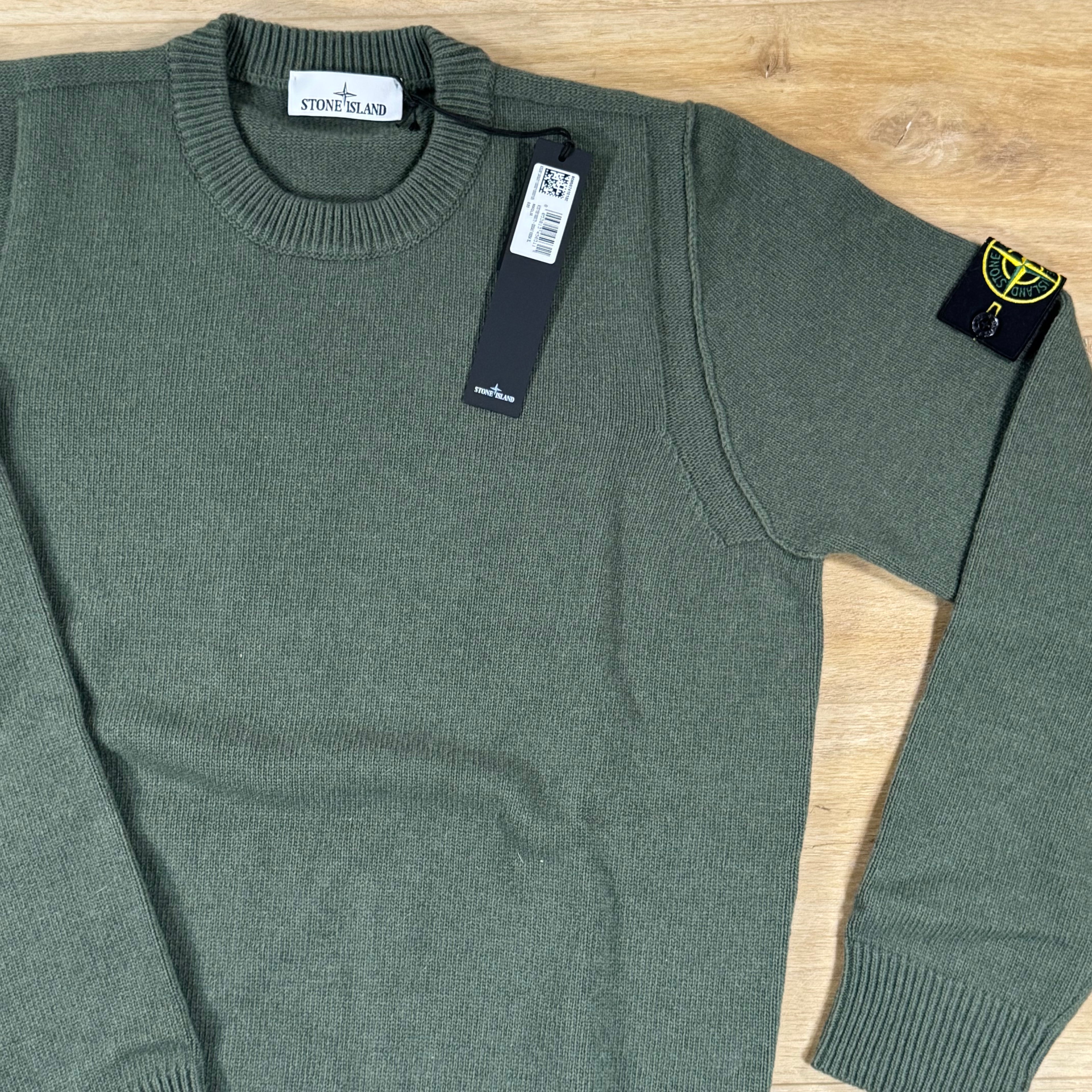 Stone Island Lambswool Crewneck Jumper in Military Green