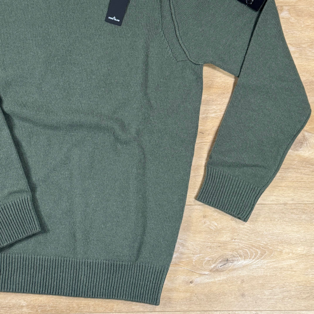 Stone Island Lambswool Crewneck Jumper in Military Green