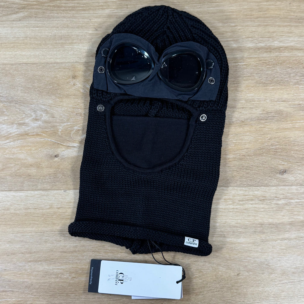 C.P. Company Merino Wool Goggle Balaclava in Black