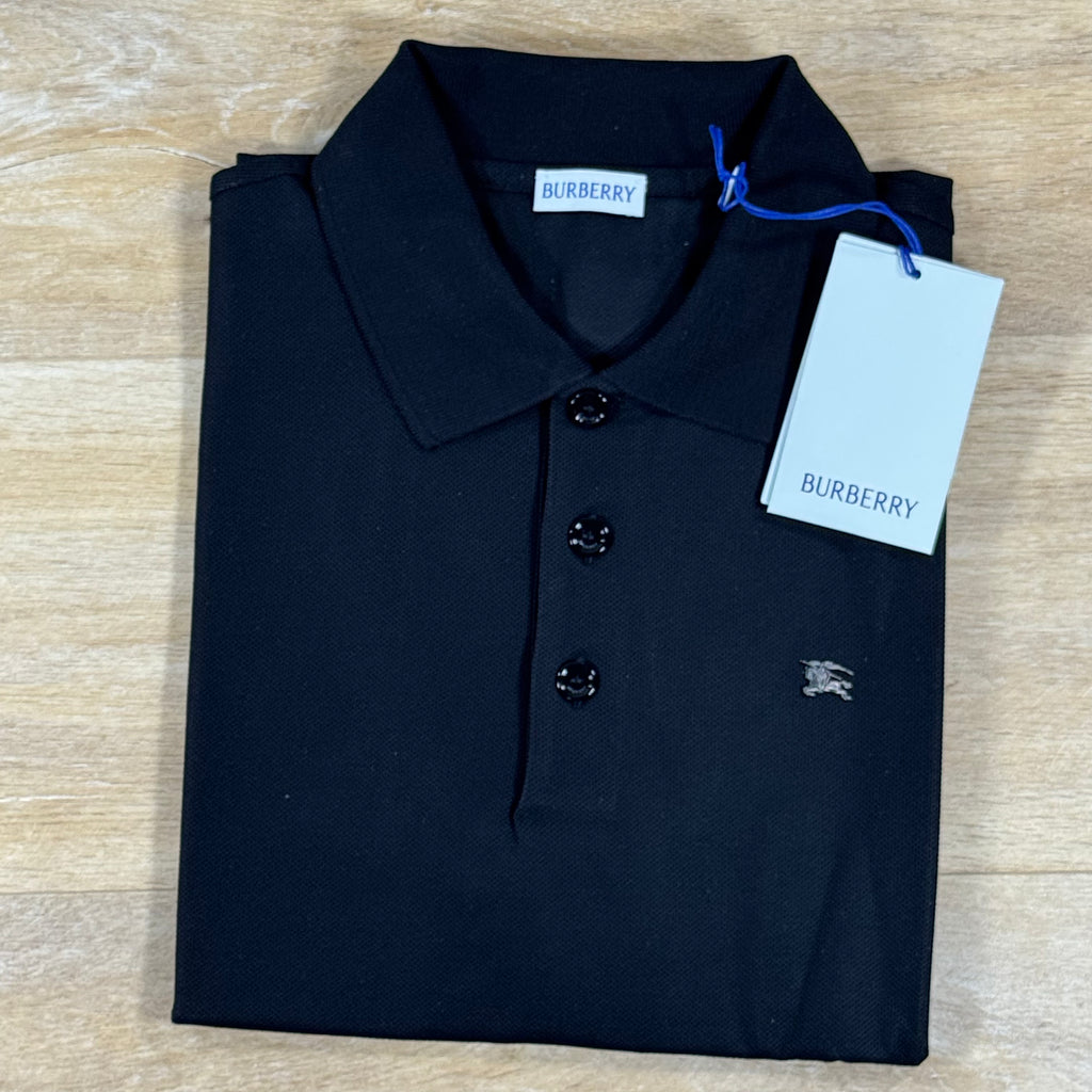 Burberry Metal Knight Cotton Polo Shirt in Black