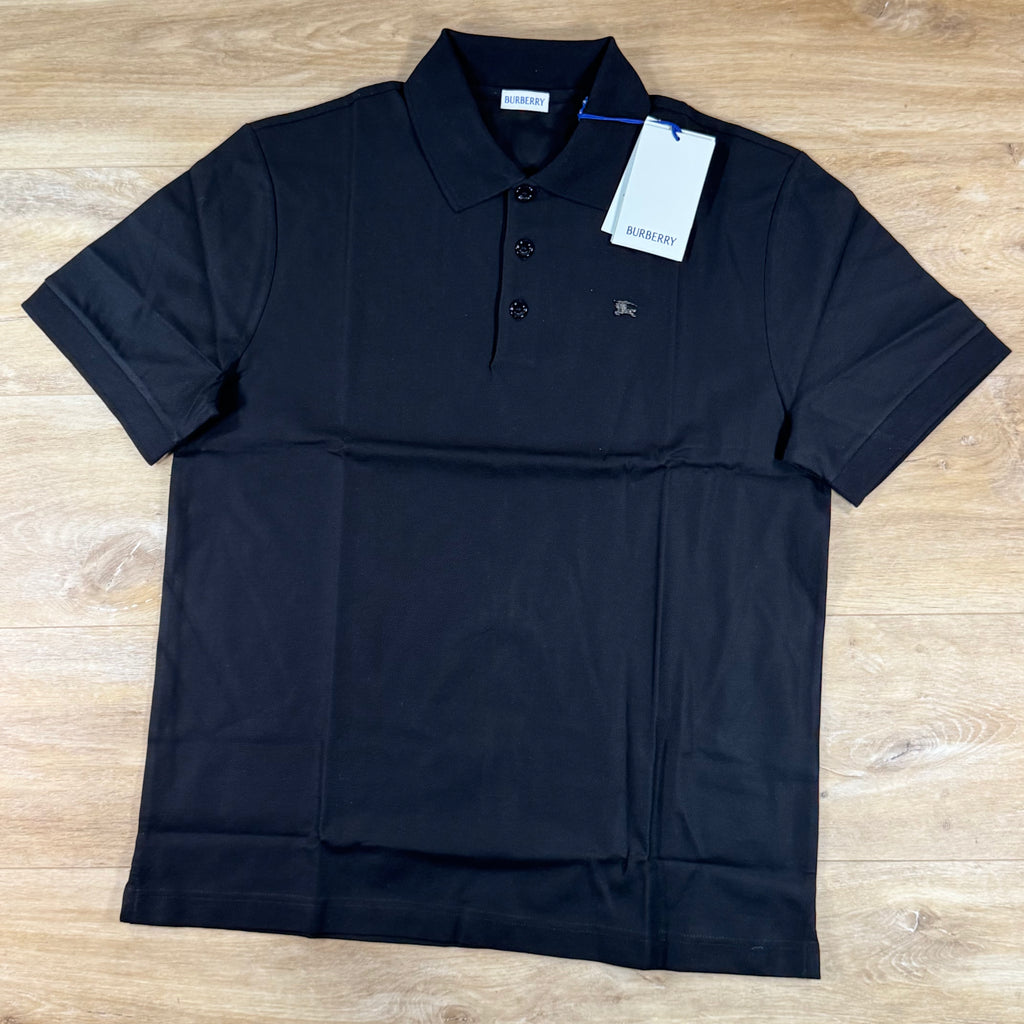 Burberry Metal Knight Cotton Polo Shirt in Black