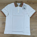 Burberry Evan Check Trim Polo Shirt in Chalk