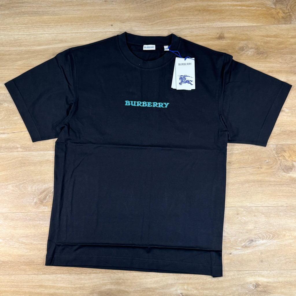 Burberry Heritage Logo Cotton T-Shirt in Black