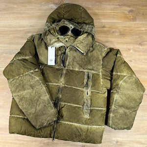 C.P. Company Eco-Chrome R Mixed Goggle Down Jacket in Re-Color Kaky - Beige