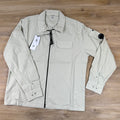 C.P. Company Organic Gabardine Lens Overshirt in Silver Birch