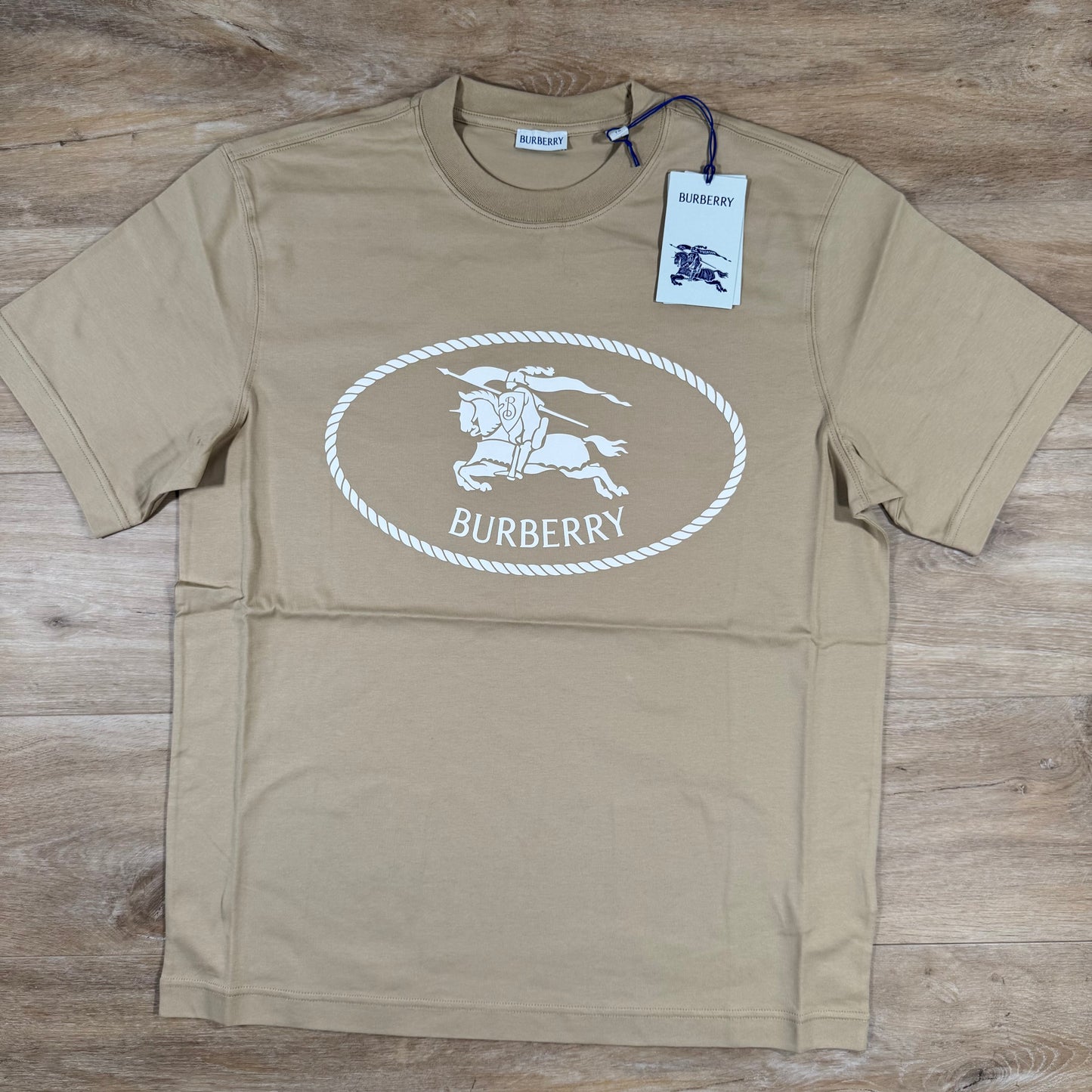 Burberry Knight Stamp Cotton T-Shirt in Flax