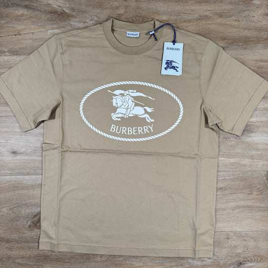 Burberry Knight Stamp Cotton T-Shirt in Flax
