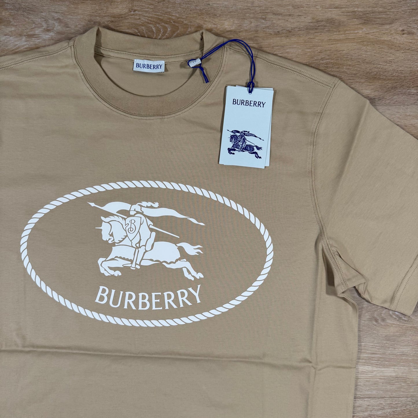 Burberry Knight Stamp Cotton T-Shirt in Flax