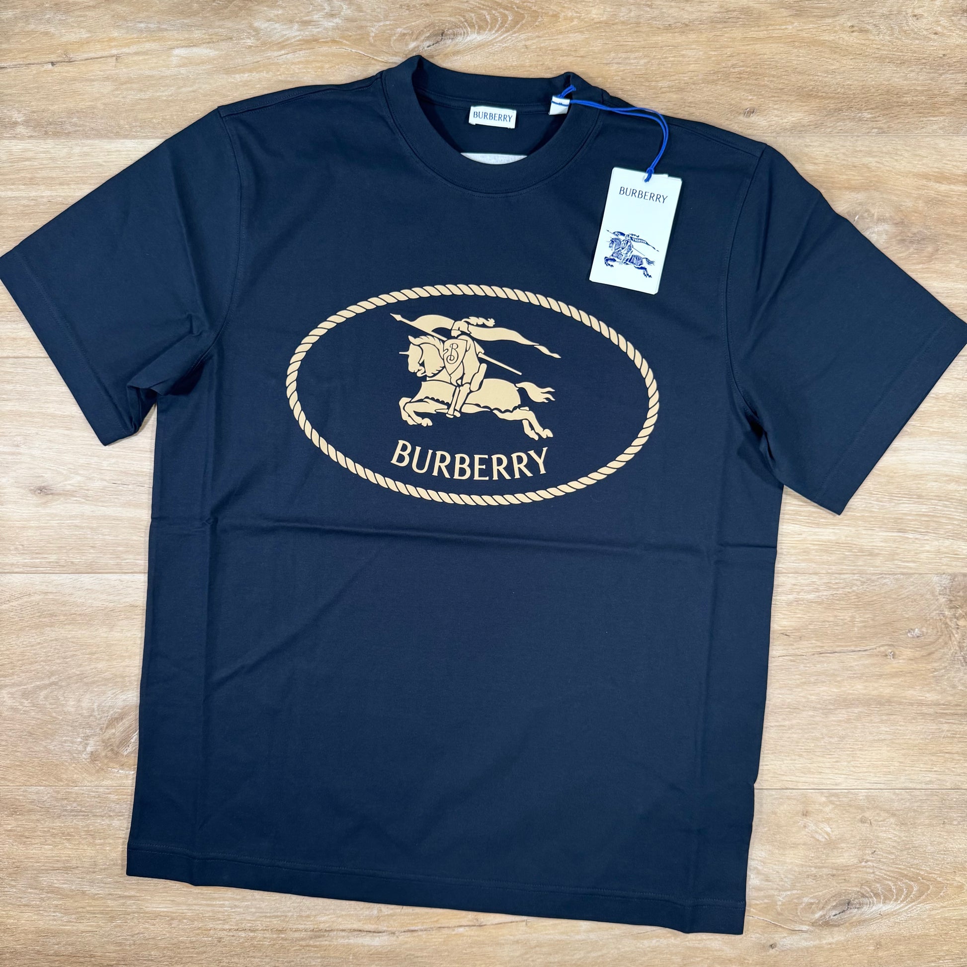 バーバリー Tシャツ ネイビー プローサム ラベル EKD 騎士 XS パッチ バーバリー Tシャツ ネイビー プローサム ラベル EKD 騎士 XS パッチ