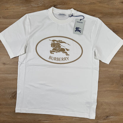 Burberry Knight Stamp Cotton T-Shirt in Chalk